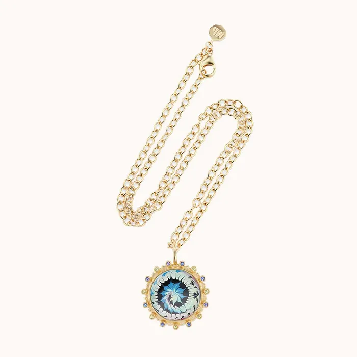 Marlo Laz Necklaces Tie Dye Necklace Blue
