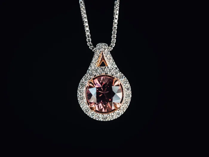 Michael Couch Necklaces 14k White Gold Sapphire and Diamond Pendant