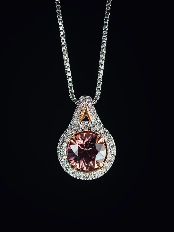 Michael Couch Necklaces 14k White Gold Sapphire and Diamond Pendant