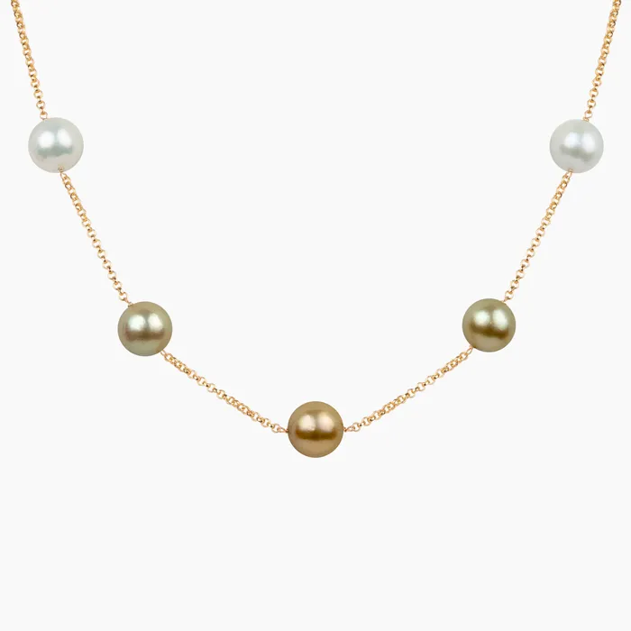 misha hawaii Melinda Ombr Golden South Sea Pearl Necklace Necklaces
