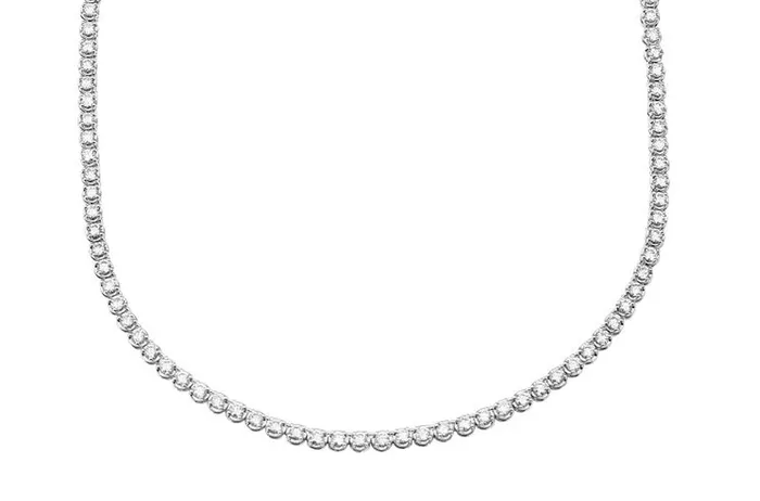 Necklaces Albert Hern Necklace 18kt Gold Round Diamonds Adjustable Tennis 150 cts