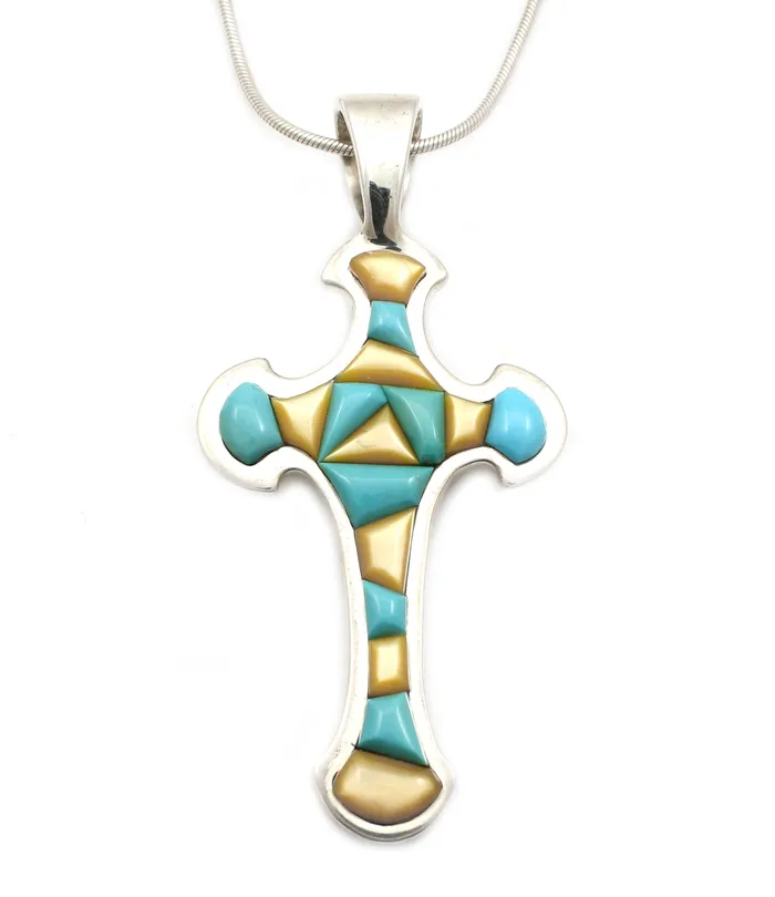 Necklaces Ben Nighthorse Swirl Of Cross Pendant