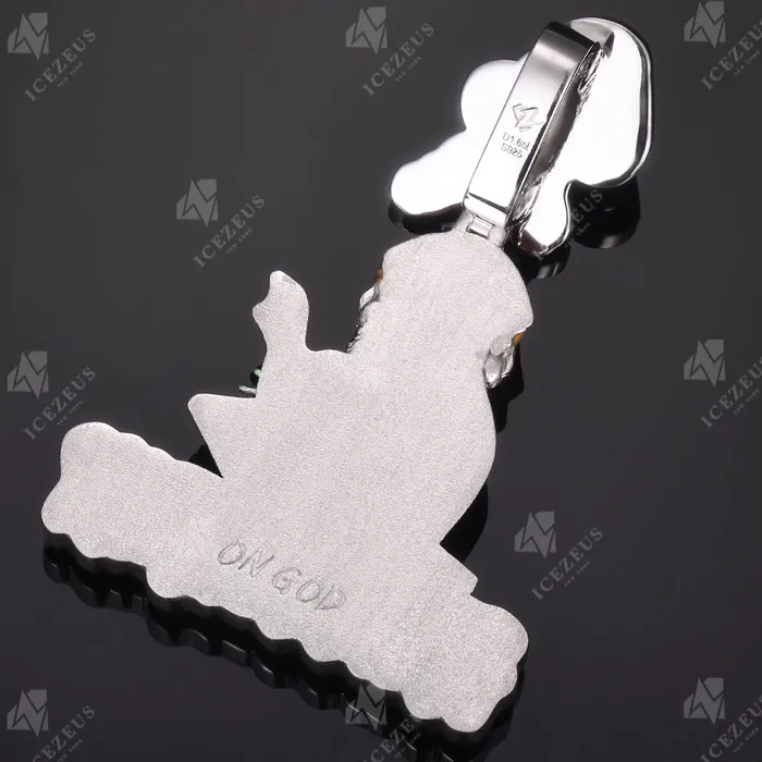 Necklaces Custom Enamel Character Iced Out Name Pendant IceZeusShop