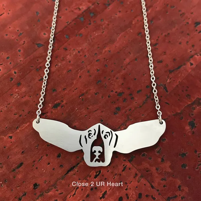 Necklaces FAIRE Close 2 UR Heart Bassett Hound Stainless Steel Necklace Made in the USA Necklaces FAIRE Close 2 UR Heart Bassett Hound Stainless Steel Necklace Made in the USA