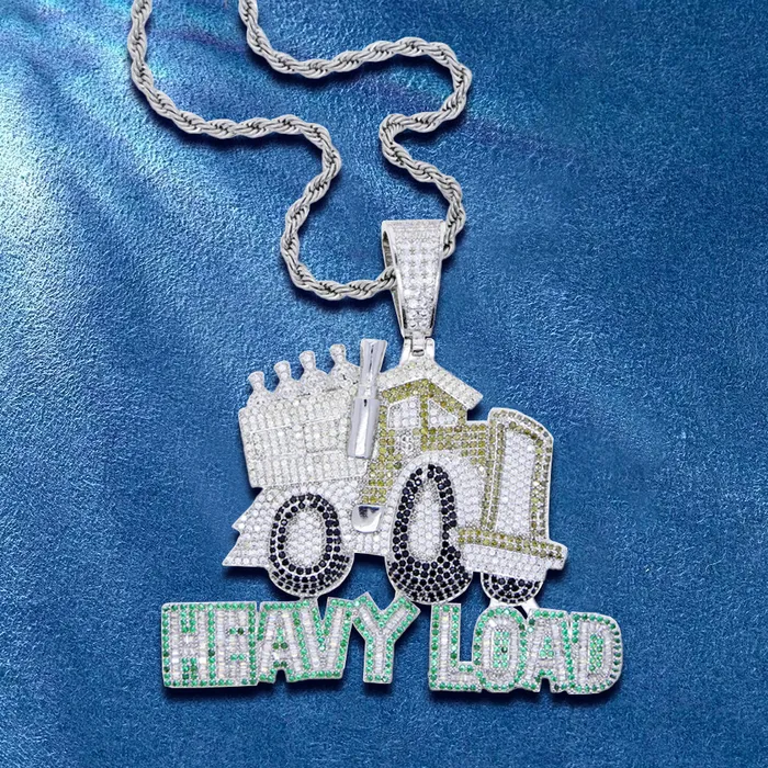 Necklaces IceZeusShop Custom Iced Out Cartoon Truck Letters Pendant