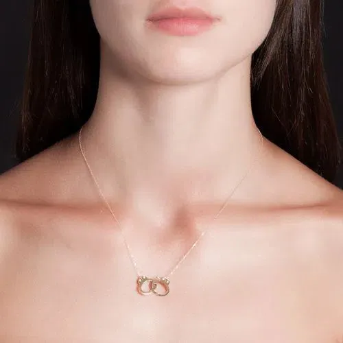 Necklaces Jack Vartanian MEDIUM HANDCUFF NECKLACE IN 18K ROSE GOLD WITH DIAMOND