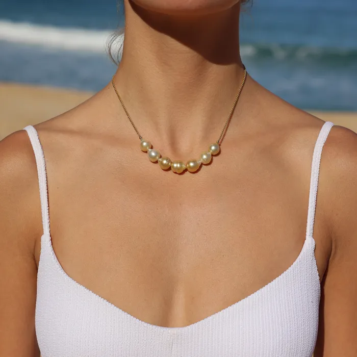 Necklaces misha hawaii Napali Golden South Sea Pearl Necklace