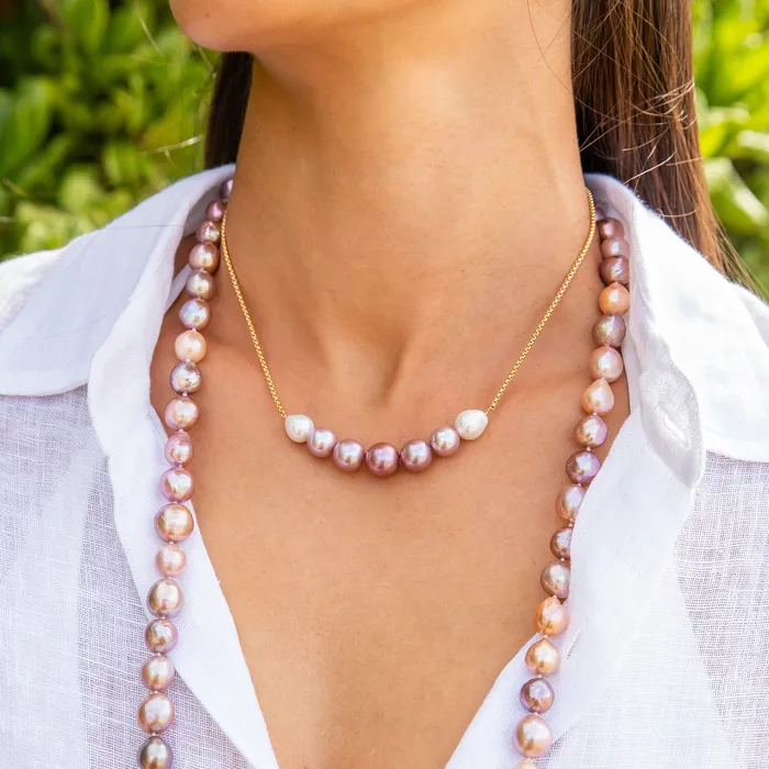 Necklaces misha hawaii Ombr Pink Cali Pearl Necklace