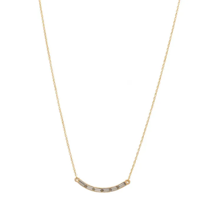 Rebel Designs Inc Necklaces Curved Bar Baguette Crystal Necklace
