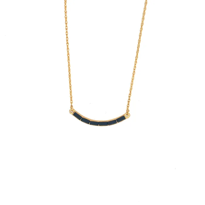 Rebel Designs Inc Necklaces Curved Bar Baguette Crystal Necklace